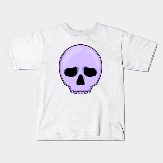 Purple Skull Kids T-Shirt by FairyNerdy